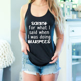Sorry For What I Said During Burpees - Tank (Dark Grey, White Wording)