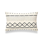 SALE: Mud Cloth Lumbar Pillow, Dots and Dashes, Natural, Single Sided, 12" x 20"