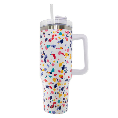 Confetti Print Tumbler Cup with Handle