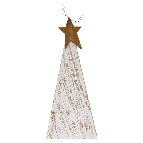Distressed Rustic White Wood Christmas Trees
