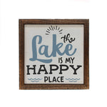 6x6 The Lake Is My Happy Place Wood Box Signs