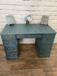 SOLD - Desk in Homestead Blue and Liberty Blue