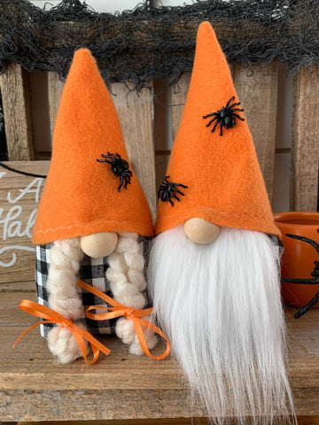 7" Mini Halloween Spider Gnome Couple