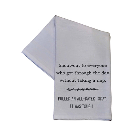 Pulled An All Dayer Kitchen Towels - White Cotton Tea Towel