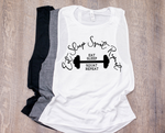 Eat Sleep Squat Repeat Workout Muscle Tank -CHARCOAL Tank / WHITE Wording