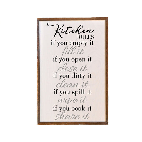 Kitchen Rules Family Sign