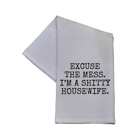I'm A Shitty Housewife Funny Dish Towel 16x24 Cotton