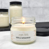 SALE: Vanilla Sandalwood Mason Jar Soy Candle