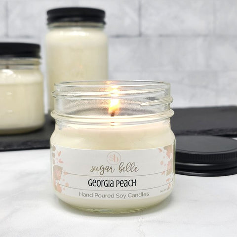 Georgia Peach Mason Jar Soy Candle