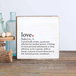 Love Definition Red Heart Decorative Wooden Block
