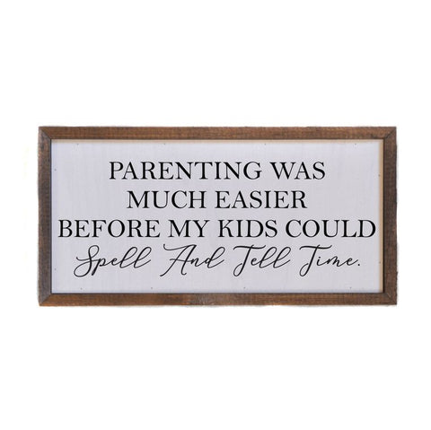 12x6 Spell and Tell Time Wall Sign or Desk Sitter