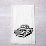 SALE- Vintage Truck Flour Sack Towel